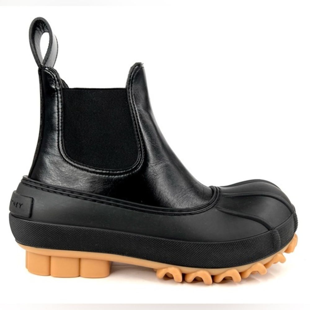 Stella McCartney Duck City Vegan Leather Chelsea Ankle Booties Size EU 35